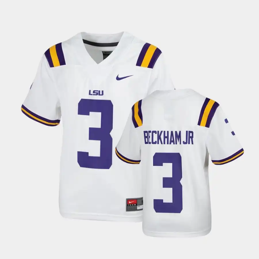 Men's LSU Tigers Odell Beckham Jr. #3 Replica White Alumni NCAA Football Jersey